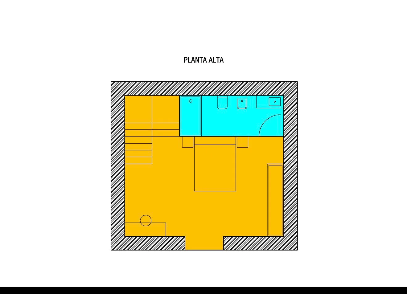Plano de distribución de la planta alta